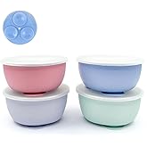 Elk and Friends Stainless Steel Bowls with Silicone Sleeve for Babies & Toddlers | Lids Included | Stay Put Suction | Cereal & Snack Bowls | 4 Pack