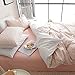 BuLuTu Girls Bedding Duvet Cover Set Full Pink/White Cotton,Premium Soft Black Triangle Print 3 Pieces Children Bedding Collection Sets Queen Size Zipper Closure,Breathable,Lightweight,No Comforter