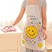 Mziart Funny Kitchen Cooking Apron for Women & Girlfriend, Waterproof, Smiley Face