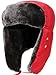 Simplicity Men Women's Winter Weatherproof Faux Fur Lined Trapper Hat with and Mask
