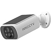 ARCCTV Solar Security Cameras Wireless Outdoor, Add on C3 Base, No Subscription 2K Cameras for Home Security Camera System, Continuous Power, Color Night Vision, PIR Sensor, IP65 Waterproof