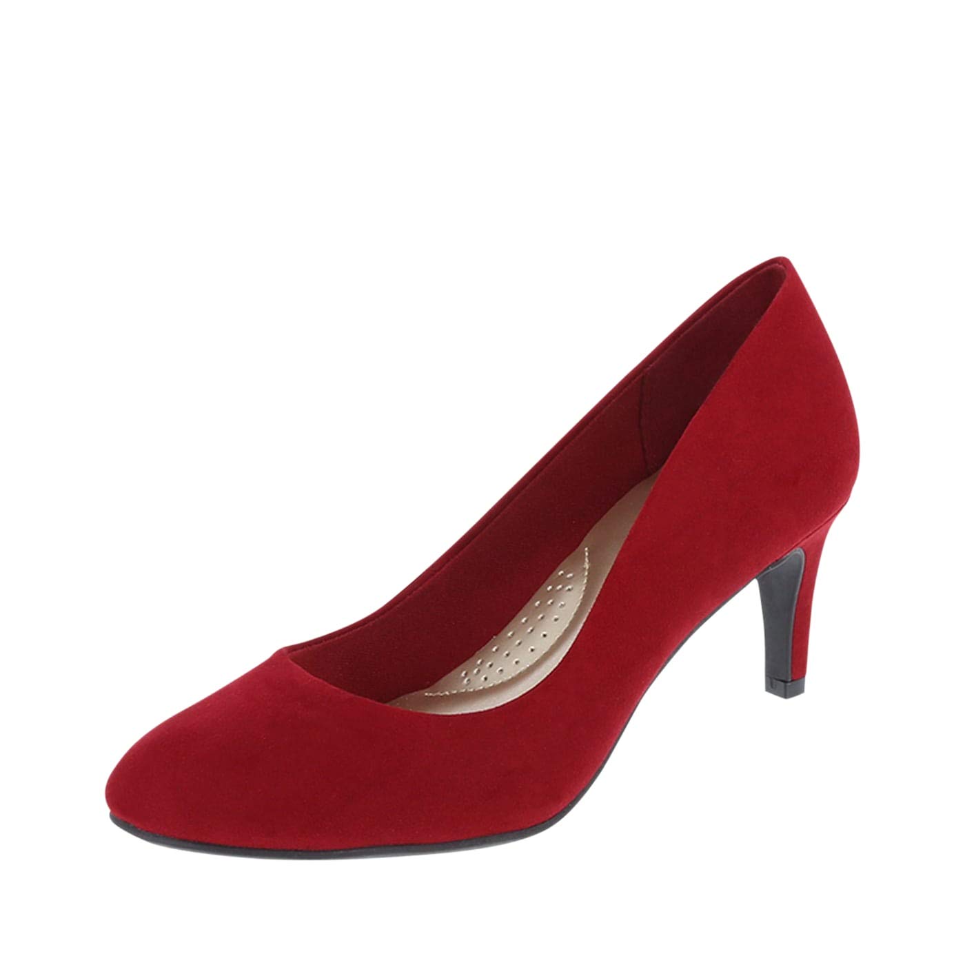 dexflex Comfort Red Suede Women's Karma Round-Toe Pump 5 Wide