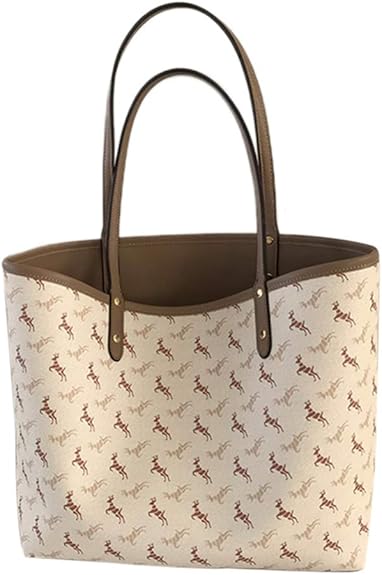 VALICLUD Frauen Einkaufstasche Pu Leder Große Elch Bedruckte