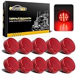 Partsam 10x 2.5" Round Side Marker light Clearance 13 Diodes Universal Use Sealed Red, 2.5 round led marker lights, 2.5 round led clearance lights, 2.5 round led trailer lights