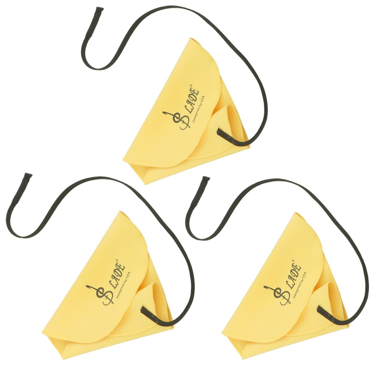 SAUYRASR 3pcs Flute Cleaning Cloth for Inner Tube, A-shaped Design for Piccolo, Sax, Clarinet, Musical Instruments (Yellow)