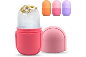 FANXBOX Mini Beauty Face Ice Roller, Ice Face Roller, Ice Roller for Face, Eye and Neck, Ice Roller Skin Care, Ice Holder for Face, Reusable Silicone Ice Mold for Face (Pink)