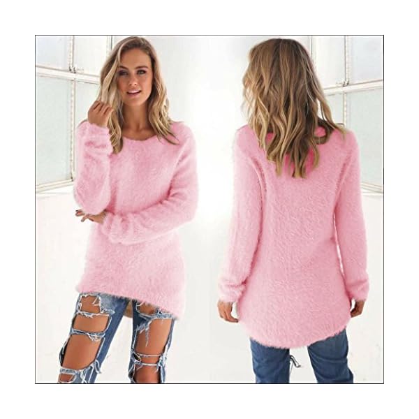 NEARTIME Women Sweater, 2017 Womens Casual Tops Solid Long Sleeve Blouse Jumper Sweaters - Image 3