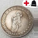 GoolCoinKit Great Commemorative Girl Funny Coins -1881 One-Dol Morgan Coins-Carved  Hobo Nickel Coins-Creative Keychain Pendant Kit CoolGoodsKit
