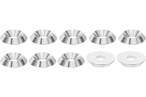 PATIKIL M8 Finish Countersunk Washer, 10pcs 25mm Dia. 5mm Tall Solid 304 Stainless Steel CNC Finish Cup Washer Screw Head Gasket for Industrial Construction