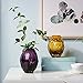 CASAMOTION Home Decor Accent Vase Diamond Shape Solid Color Hand Blown Art Glass Vase, Violet
