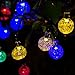 Y-ZONE Outdoor Solar Powered Crystal Ball String Lights 21ft 30 LED 8 Modes Multi Color Waterproof Decorative Christmas Fairy Globe Lighting for Indoor Party Garden Tree Fence Patio Wedding Decoration
