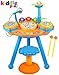 Kiddie Play Electric Toy Drum Set for Kids with Stool, Microphone and Beautiful LED Lights - Tons of Various Functions and Activity - 2 Drumsticks Included
