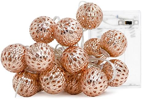 Battery Powered String Lights 30 LED 15ft Fairy Bubble Battery Operated Morocco Copper Lights for Indoor Bedroom Holiday Party Trees(DIY)