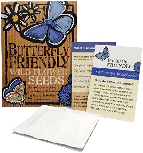 Butterfly-Friendly Wild Flower Seeds, —————- Beautiful Flowers in Many Colours, Great Gardener Gift. Over 1000 Seeds Per Packet, RHS Perfect for Pollinators Certified Mix.