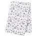 Llama Friends Jumbo Deluxe Flannel Swaddle Blanket - Llama Scatter Print Cotton Flannel, Purple, Lilac, Gray and White, 48 in x 48 in