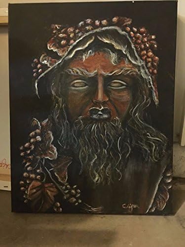 God of Wine Acrylic Painting by Artist Sandy Clifton 14" x 18" tall
