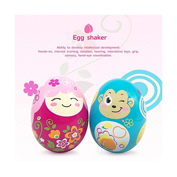 EastSun-Baby-Musical-Instruments-Sensory-Toy EastSun Sensory toys for Babies - Rattle Toy Set with Maracas, Sand Eggs, Tambourine for Musical Instrument Early…