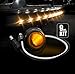 RECON Universal Complete 9-Pc Front Lower Air Dam Ultra Bright LED Light Kit White Amber Smoked Clear Lens Styles (AMBER LED, SMOKED LENS)