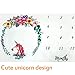 Growing Baby Milestone Blanket, Cute Unicorn Pattern Design, Super Soft Flannel Infant Blanket with Floral Wreath Bonus