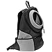 Mogoko Cat Dog Backpack Carrier, Puppy Pet Front Pack with Breathable Head Out Design and Double Mesh Padded Shoulder for Outdoor Travel Hiking (L, Black)