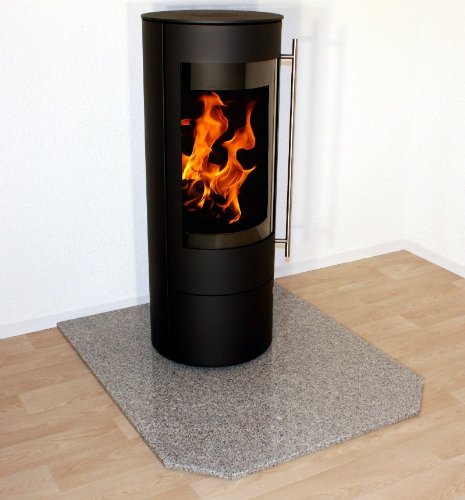 GRANIT Funkenschutzplatte Ofenunterlage Bodenplatte Sechseck Granit