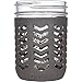 JarJackets Silicone Mason Jar Protector Sleeve - Fits Ball, Kerr 16oz (1 pint) Wide-Mouth Jars | Package of 4 (Charcoal)