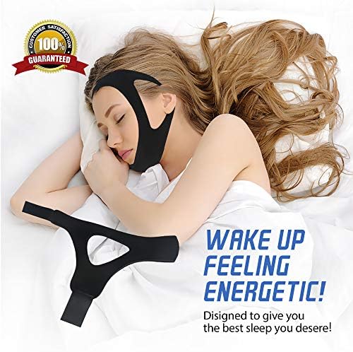 Anti Snoring Chin Strap - Most Effective Snoring Solution and Anti Snoring Devices - Snoring Chin Strap - Stop Snoring Sleep Aid for Men and Women (Black)