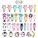 Frcolor 30Pcs Animal Pattern Print Hair Clips Kids Cartoon Design Barrettes Girls Metal Snap Hairpin