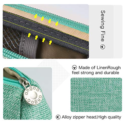 Mokani Pencil Case, Big Capacity Pencil Pen Pouch with Handle, Stationery Bag Supplies Box for Student Office College Middle School High School, Green