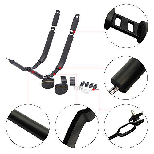 Kayak Canoe SUP Racks Roof Rack Set 2 J-Racks Top Frame Carrier Holder Fits Vehicle Truck Cross Bar