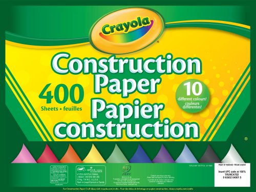 Crayola 400 Pages Construction Paper Pad, School and Craft Supplies, Teacher and Classroom Supplies, Gift for Boys and Girls, Kids, Ages 3,4, 5, 6 and Up, Arts and Crafts
