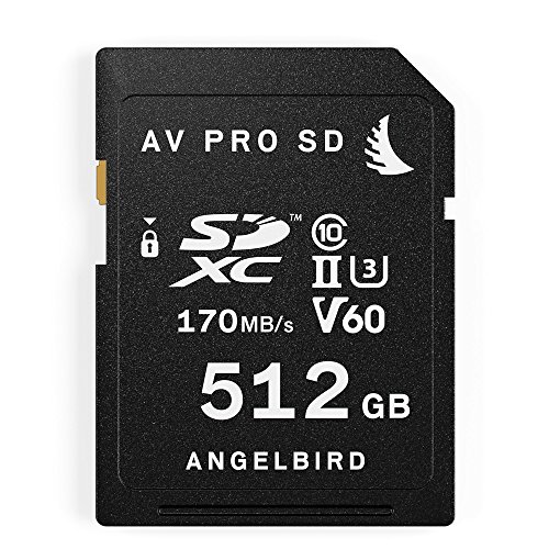 Angelbird AV PRO SDXC Speicherkarte - 512 GB [UHS-II, V60, Class 10, U3 Standard | bis zu 170MB/s Lese- und 105MB/s…