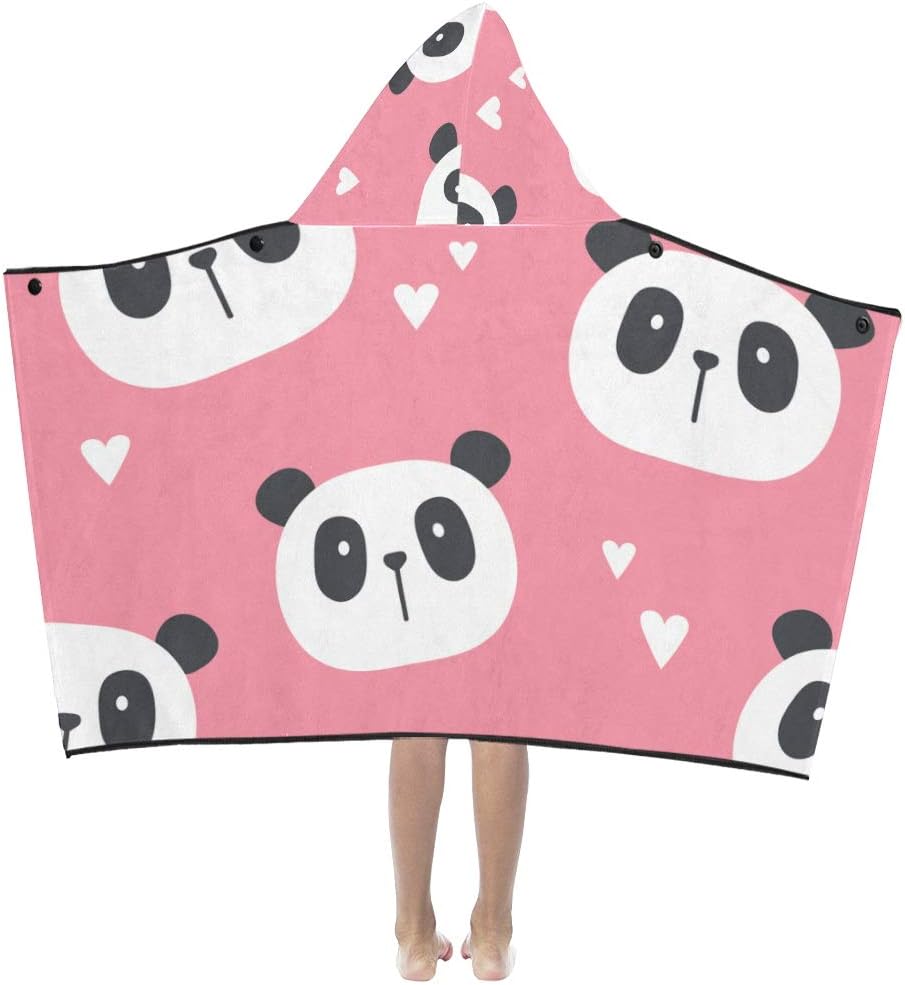 Amazon Com Hooded Blanket Toddler Cute Carton Panda Face Animal Kids Hooded Blanket Bath Towels Throw Wrap For Toddler Child Girl Boy Home Travel Sleep Hooded Blankets For Toddlers Kitchen Dining