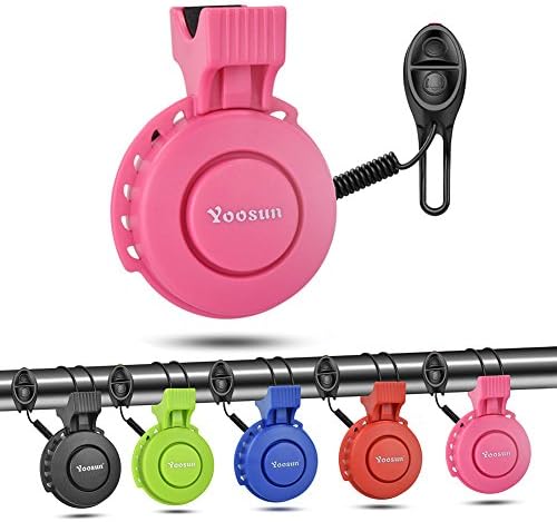 YOOSUN Bicycle Bell Electric Bike Bell Mini Bicycle Horn and Cycling bell USB Rechargeable Waterproof Bicycle Horn for Mountain Bike/Road Bike/BMX/MTB(5Colors) PINK horn