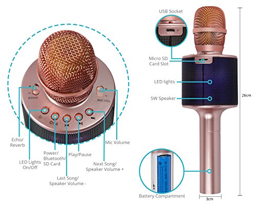 2 Bluetooth+Microphone+Wireless+Portable+Handheld