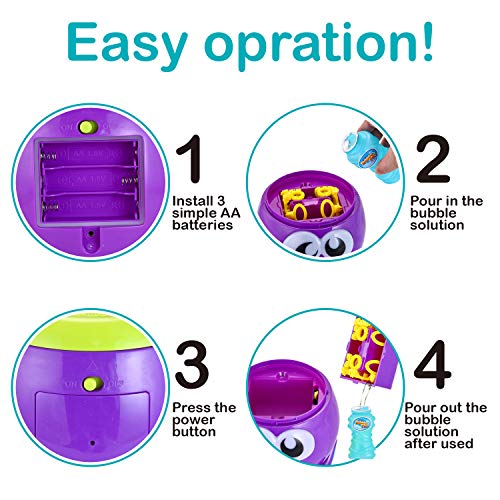 LUKAT Bubble Machine for Kids Automatic Bubble Maker with 1000+ Bubbles per Minute, Bubble Blower for Party, Outdoor & Indoor Games, Best Bubble Toys and Gifts for Boys and Girls