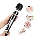 Personal Wand Massager Cordless Waterproof Body Wand Massager Handheld Electric USB Rechargeable Portable Massager for Woman Muscle Aches and Sport Recovery 10 Powerful Vibration Speed (Black)