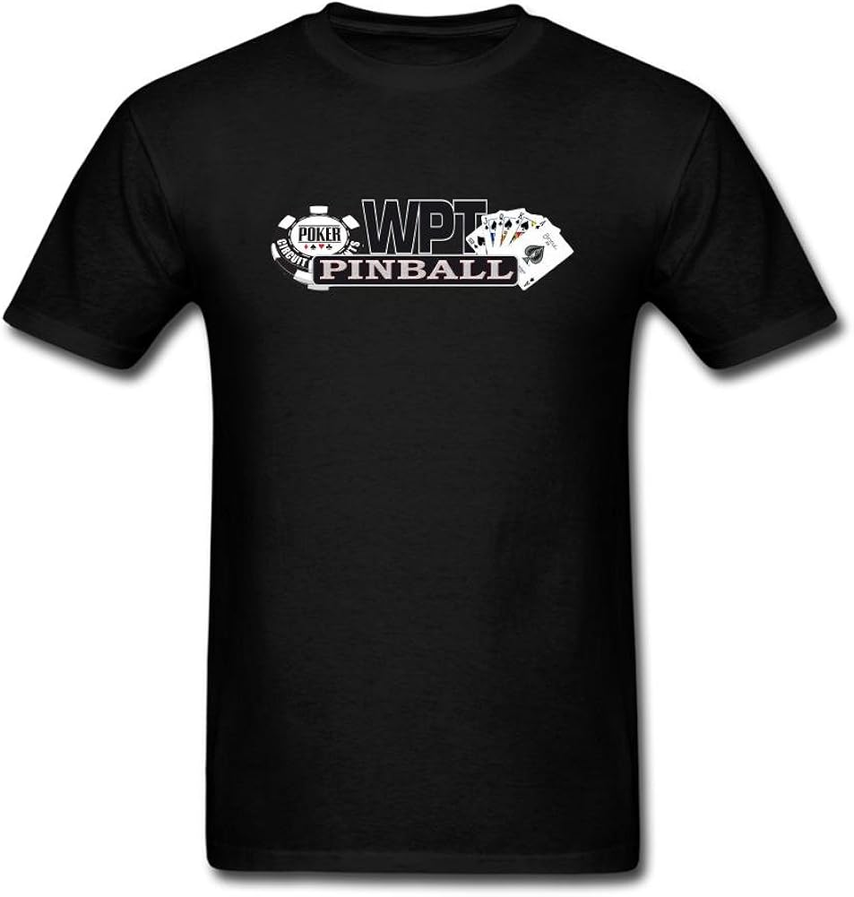 Feixia Men's WPT World Poker Tour DIY Cotton Short Sleeve T Shirt