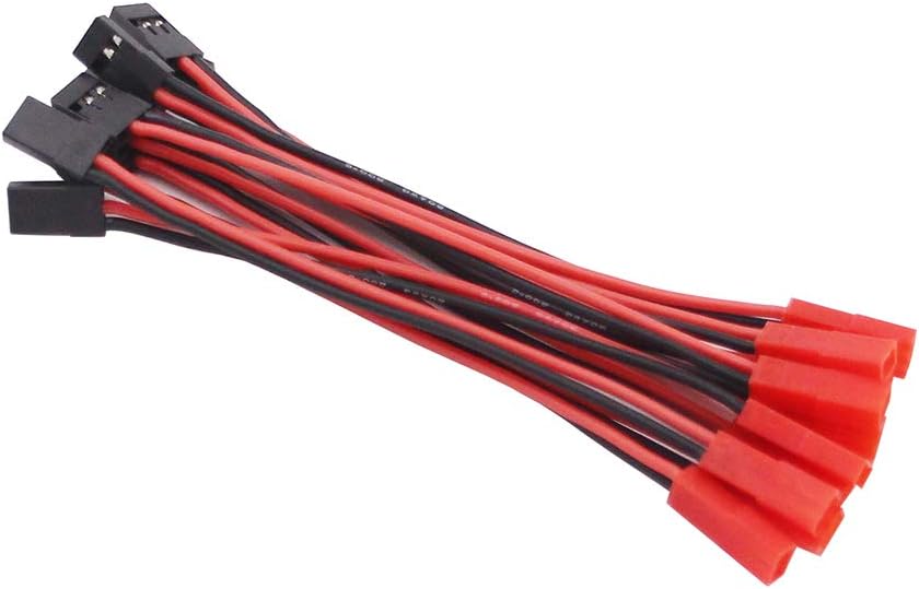 OliYin 10pcs JR Futaba Male Servo Connector Plug to JST Female Adapter Cable 20awg 10cm Silicone Wire for RC Lipo Battery(pack of 10) - Image 3