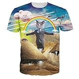 HWHColor Unisex 3D Printed Cat Short Sleeve Shirt T Shirt Casual Graphic Tees