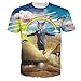 HWHColor Unisex 3D Printed Cat Short Sleeve Shirt T Shirt Casual Graphic Tees