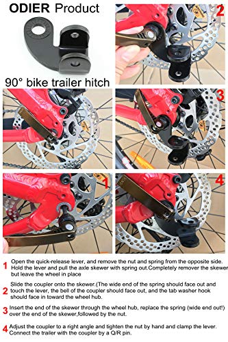 ODIER Bike Trailer Coupler 12.2MM Steel Hitch for Burley Trailers Hitch Replacement (90° Coupler)