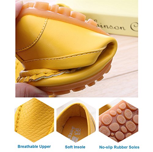 image for LONSOEN Toddler/Little Kid Boys Girls Soft Synthetic Leather Loafer Sl