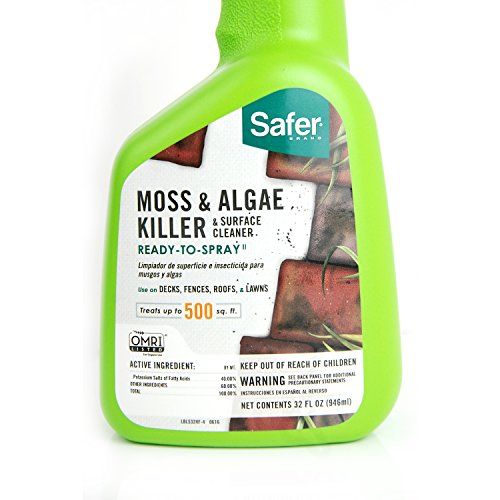 Safer Brand 5324 Moss and Algae Killer and Surface Cleaner, 32 oz. Hose Sprayer
