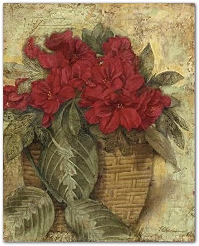 Cherry Red Azalea by Tina Chaden~Red Flower 16" X 20" UNFRAMED Art Print, #3 of 4 in Set