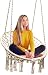 Sorbus Hammock Chair Macrame Swing, 265 Pound Capacity, Perfect for Indoor/Outdoor Home, Patio, Deck, Yard, Garden (Macrame Swing - Cream) primary