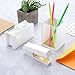 Zodaca [Pure White Design] Desk Stapler, 15 Sheets Capacity for Office / School / Home, White/Gold