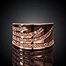 Elegant Women D¨¦cor Xmas Gift new classical rose gold plated spin white CZ filled copper ring size 8