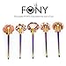 FONY Mermaid Makeup Brushes 10 Pcs Professional Makeup Brush Set, Premium Silky Soft Synthetic Bristles with Mermaid Handle Cosmetics Brush Kit (10,Dark)