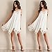 Tenworld Women Irregular Hem Mini Dress Thin Backless Lace Chiffon Party Dress